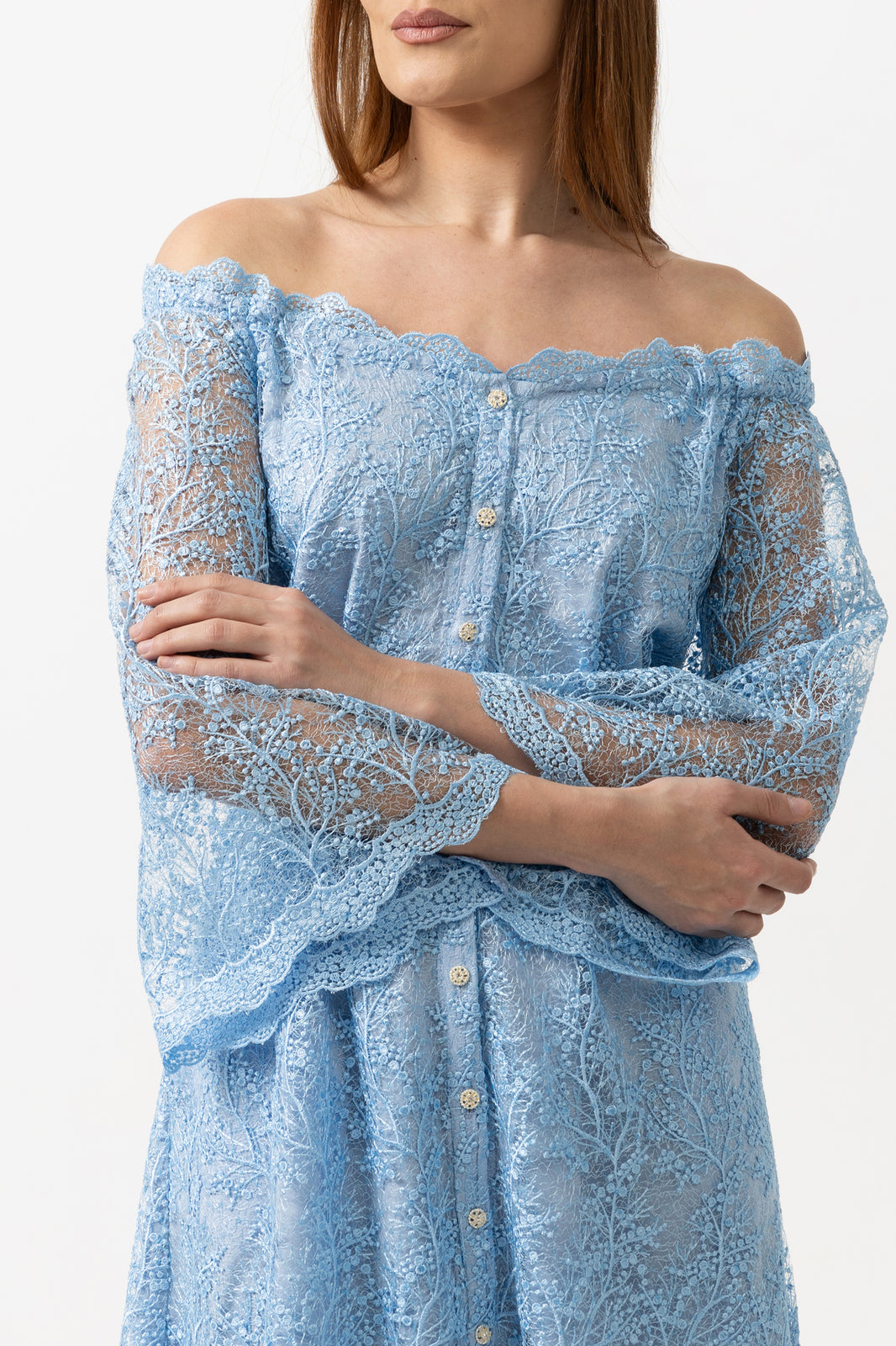 Load image into Gallery viewer, Dusty pink midi dress with cut-out shoulders