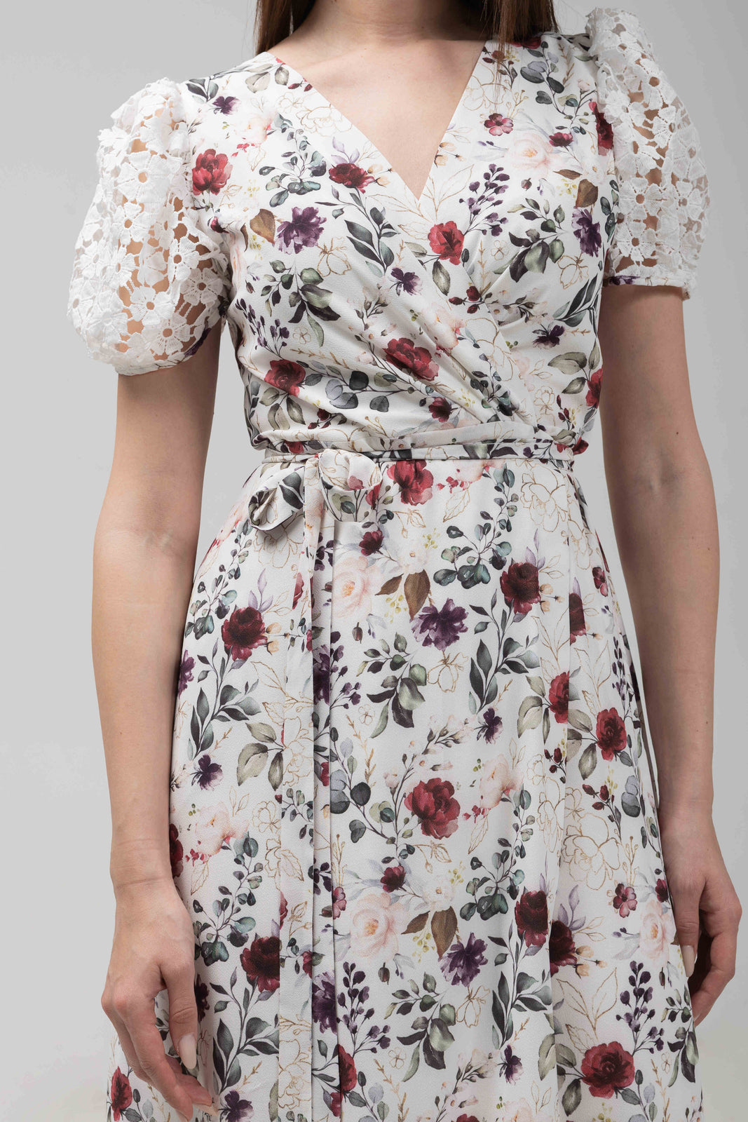 Load image into Gallery viewer, Rochie midi petrecuta din voal imprimat