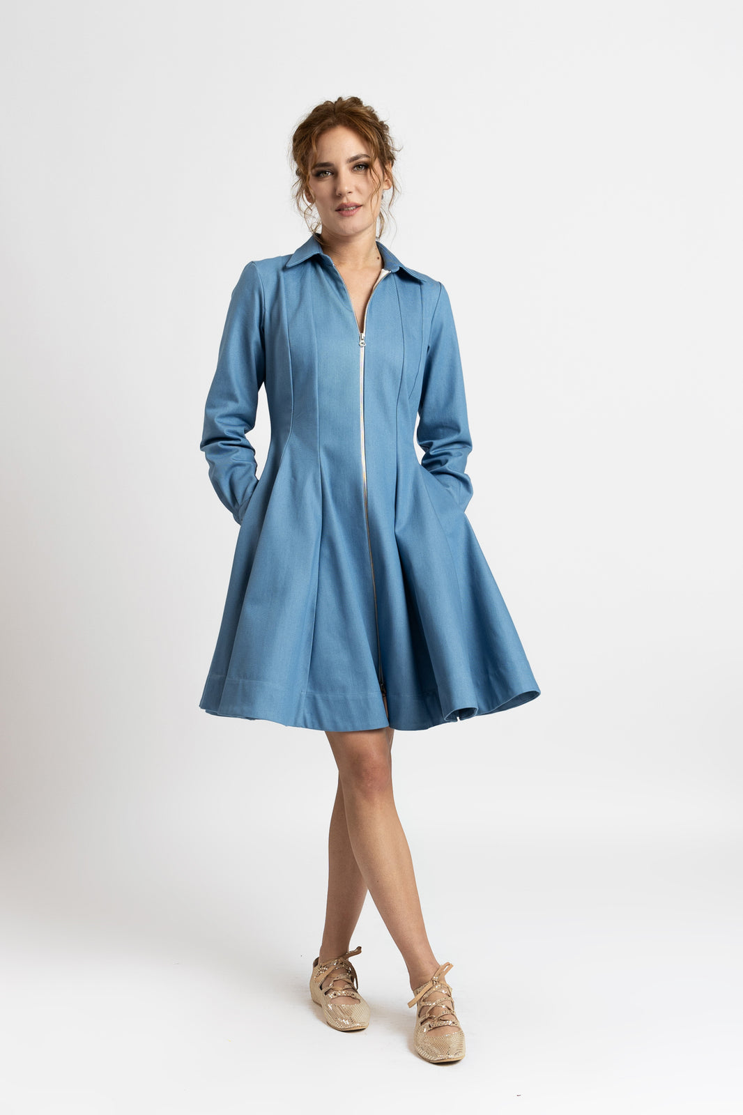 Incarca imaginea in galerie, Rochie scurta in clini din denim