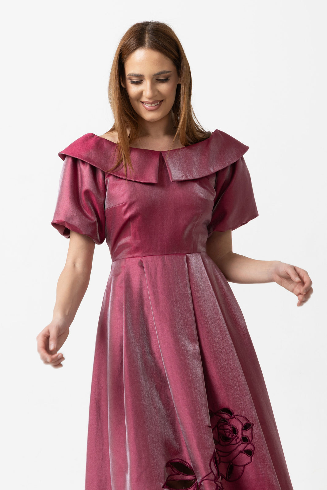 Load image into Gallery viewer, Midi white taffeta skirt