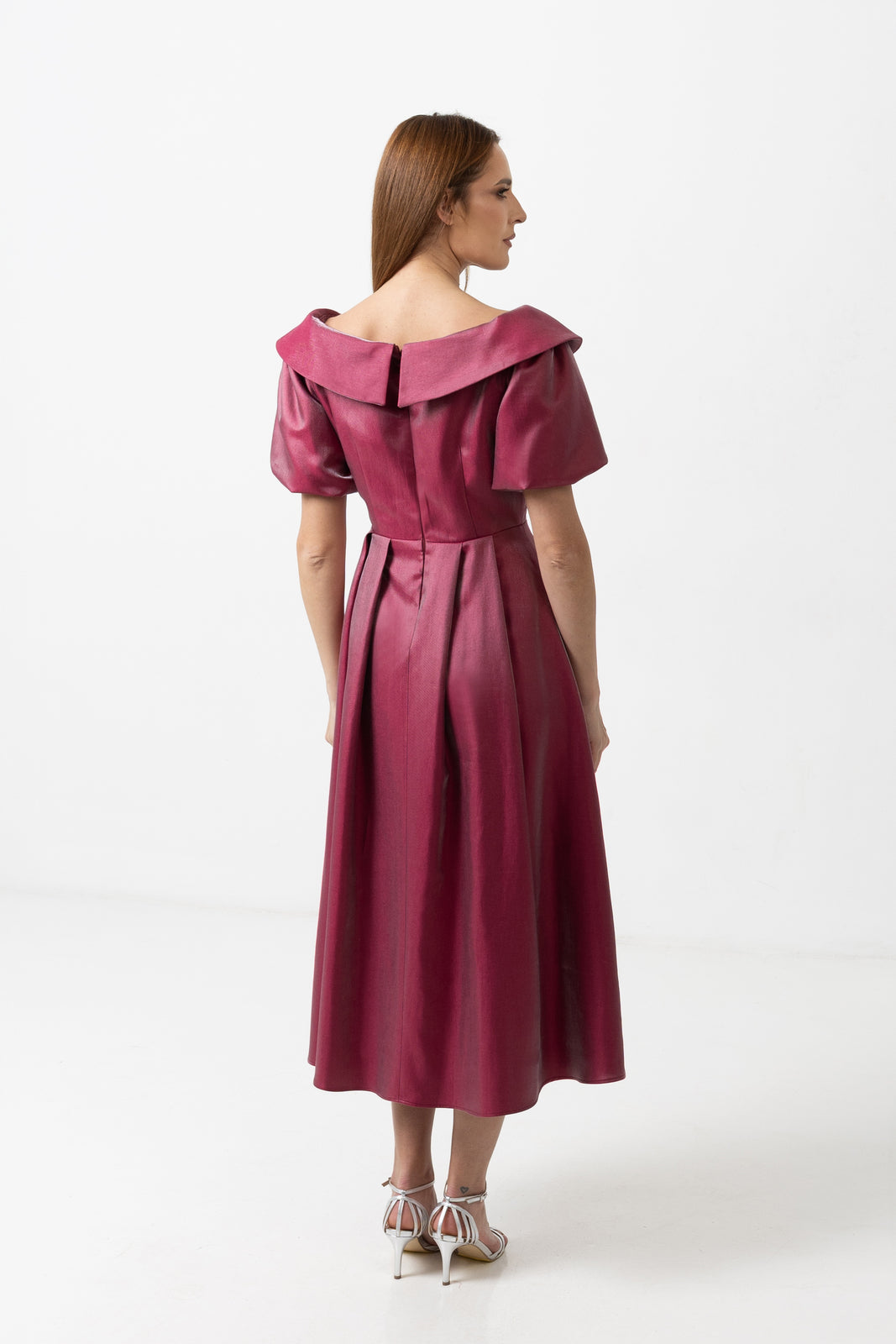 Load image into Gallery viewer, Midi white taffeta skirt