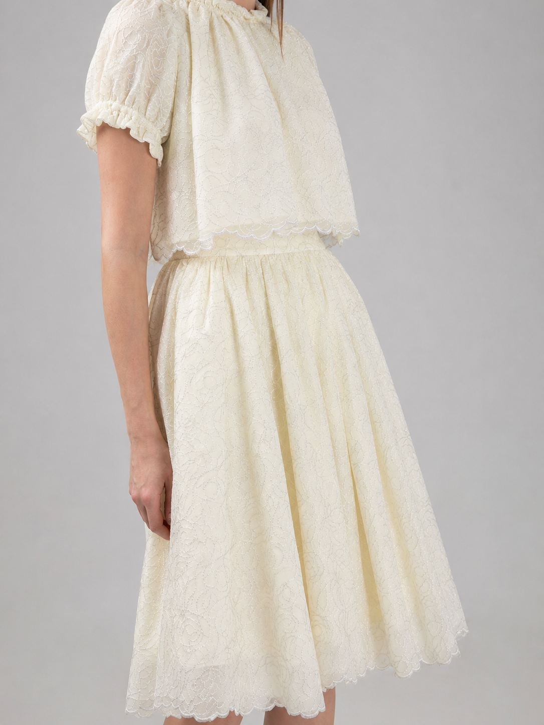 Load image into Gallery viewer, Yellow midi pleated skirt with elastic band