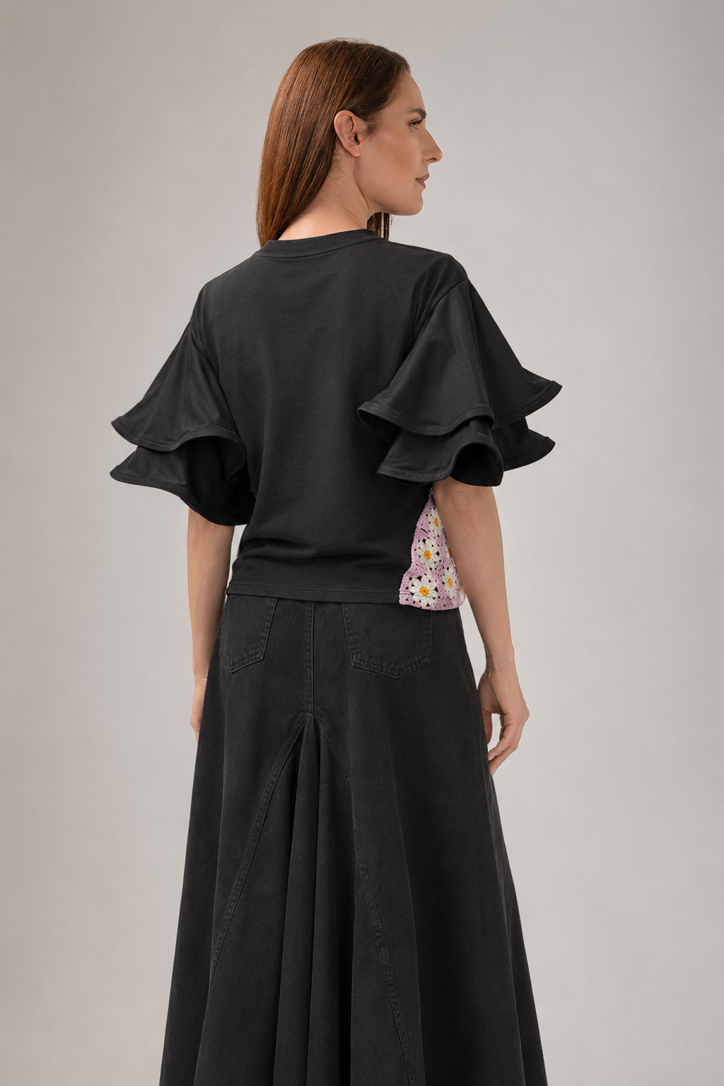 Load image into Gallery viewer, Dark green cotton shirt dress with macrame applications