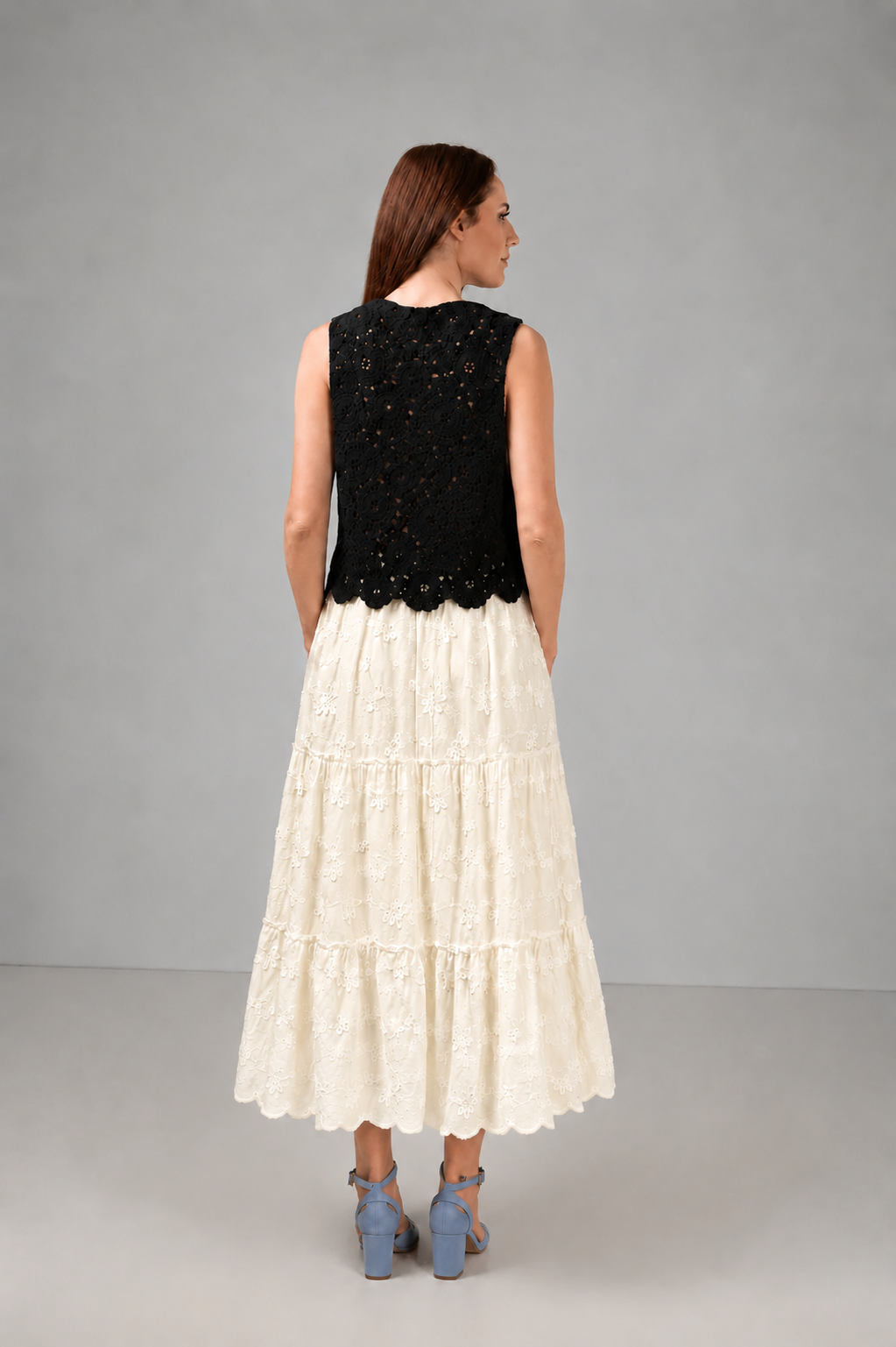 Load image into Gallery viewer, Yellow midi pleated skirt with elastic band