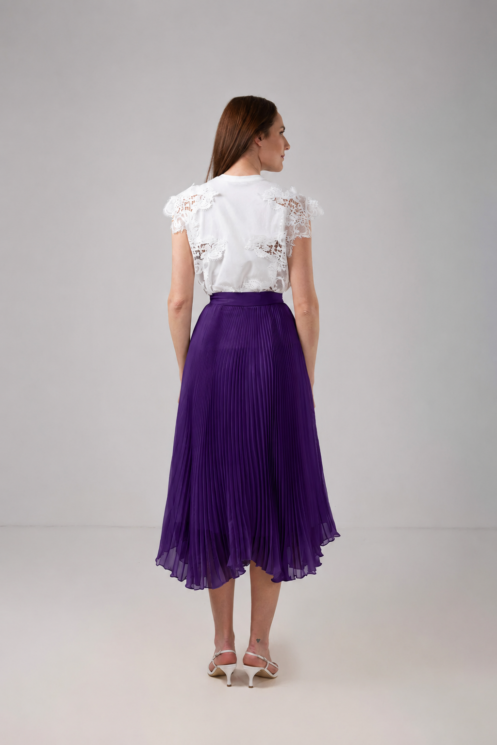 Load image into Gallery viewer, Yellow midi pleated skirt with elastic band