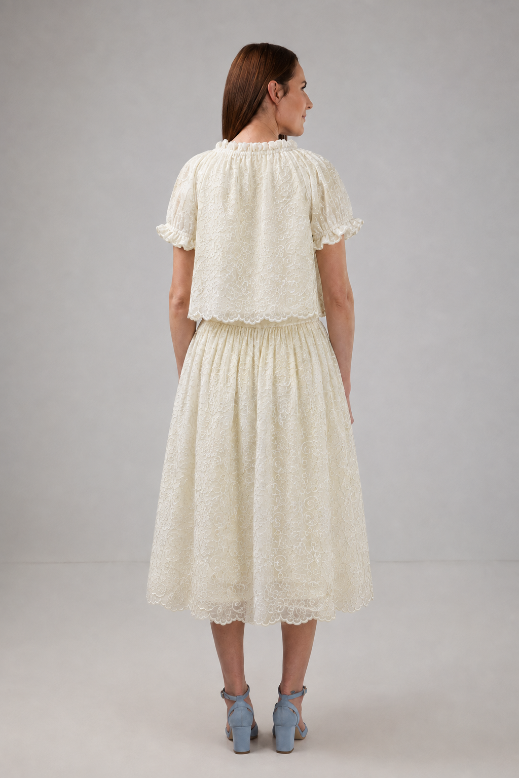Load image into Gallery viewer, Yellow midi pleated skirt with elastic band