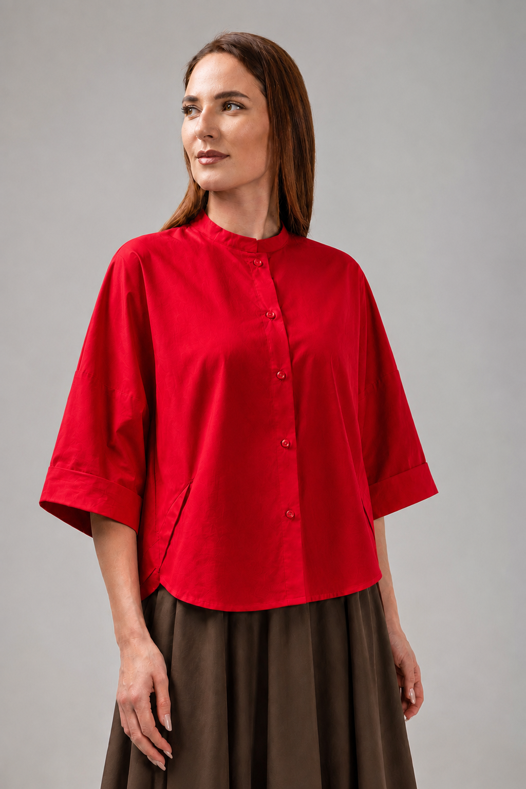 Load image into Gallery viewer, Dark green cotton shirt dress with macrame applications