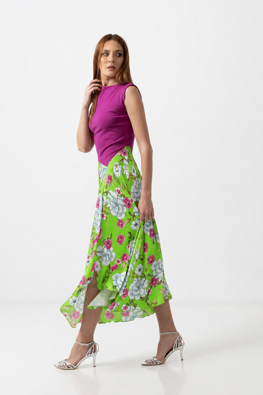 Load image into Gallery viewer, Dusty pink midi dress with cut-out shoulders