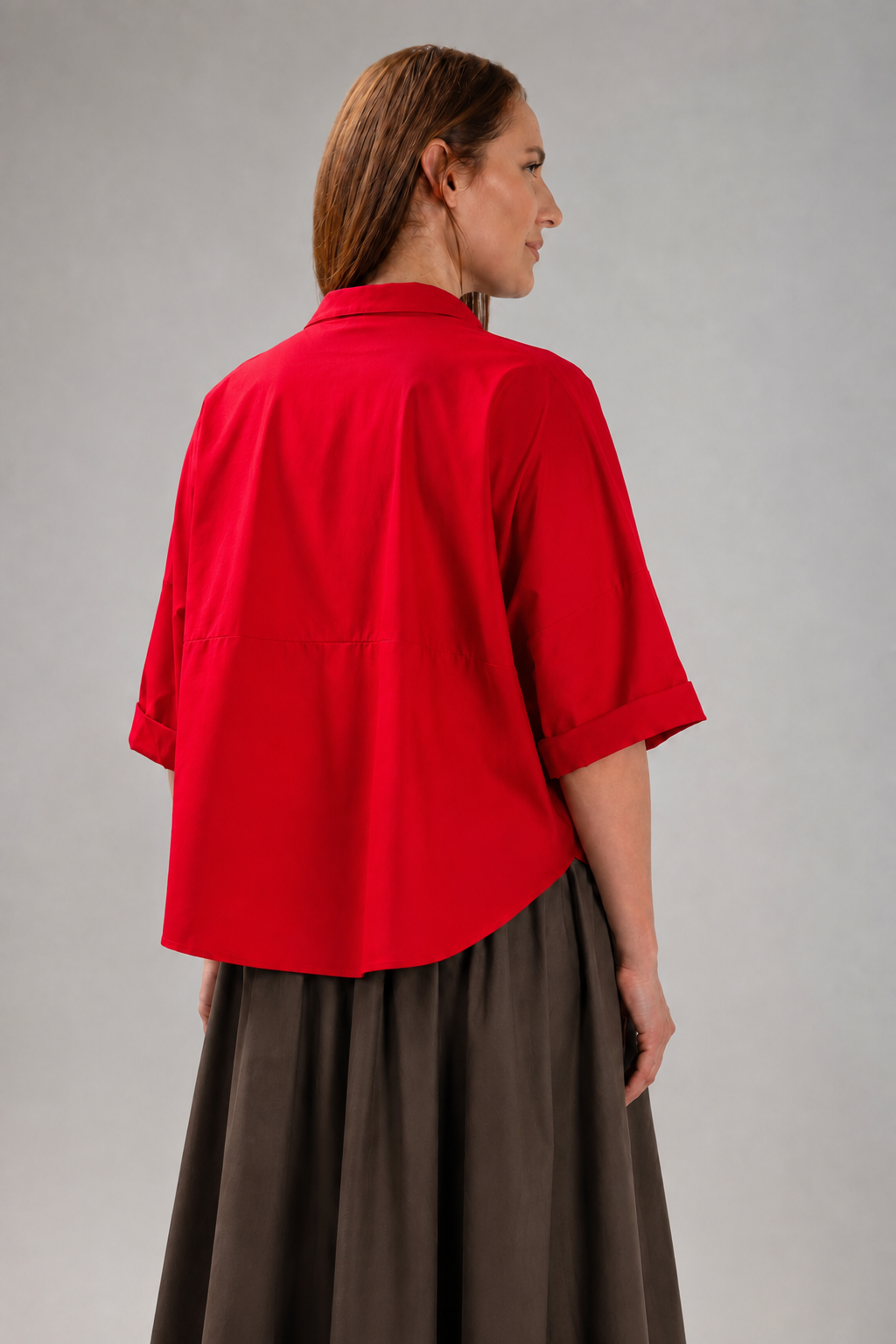 Load image into Gallery viewer, Dark green cotton shirt dress with macrame applications