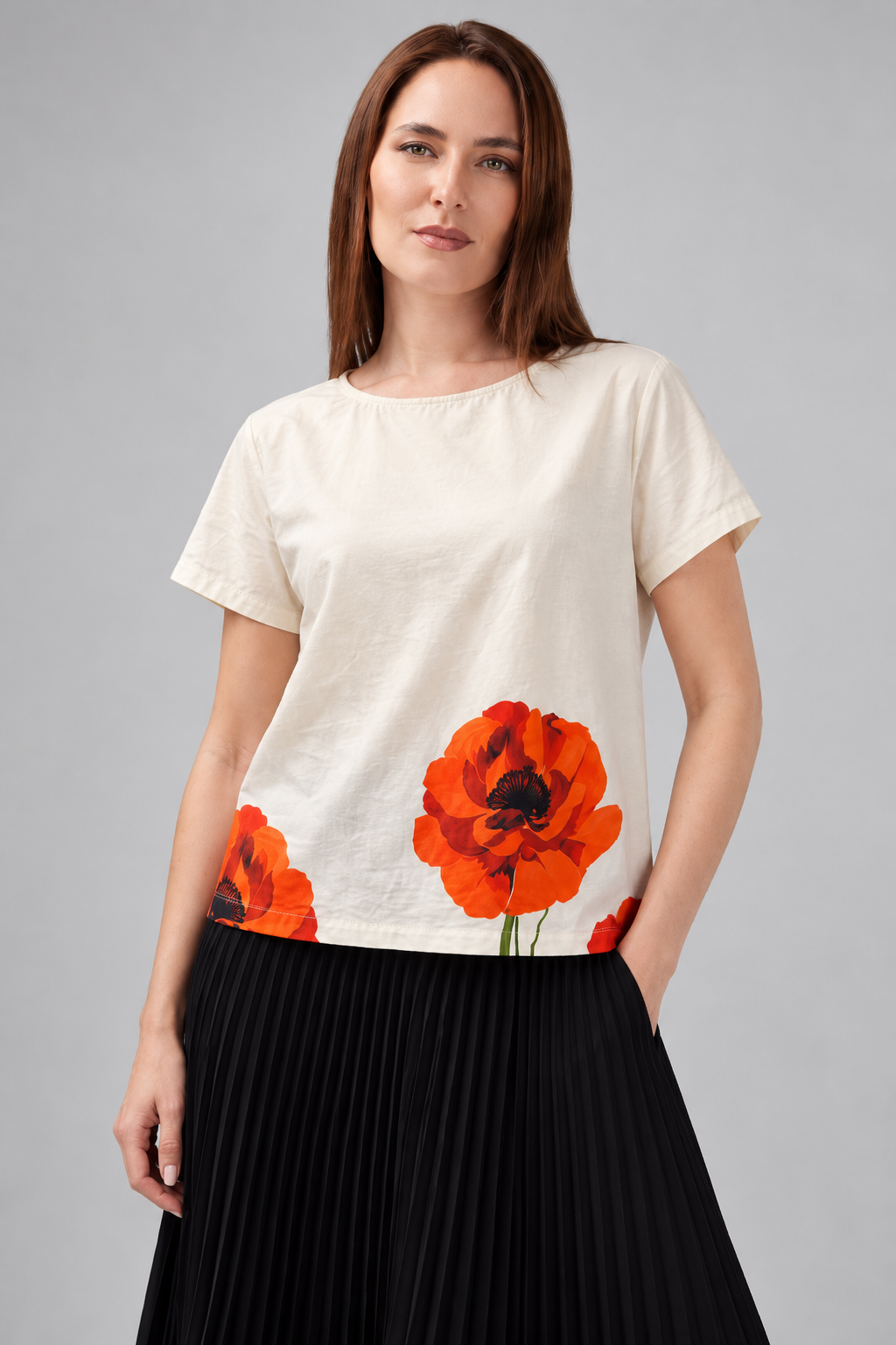 Load image into Gallery viewer, White T-shirt embroidered with the Romanian proverb "A good woman makes as much as a crown"
