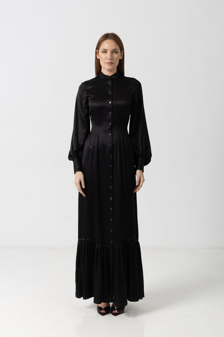 Midi white taffeta skirt