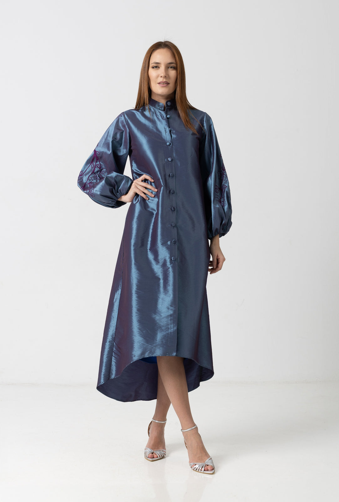 Load image into Gallery viewer, Midi white taffeta skirt