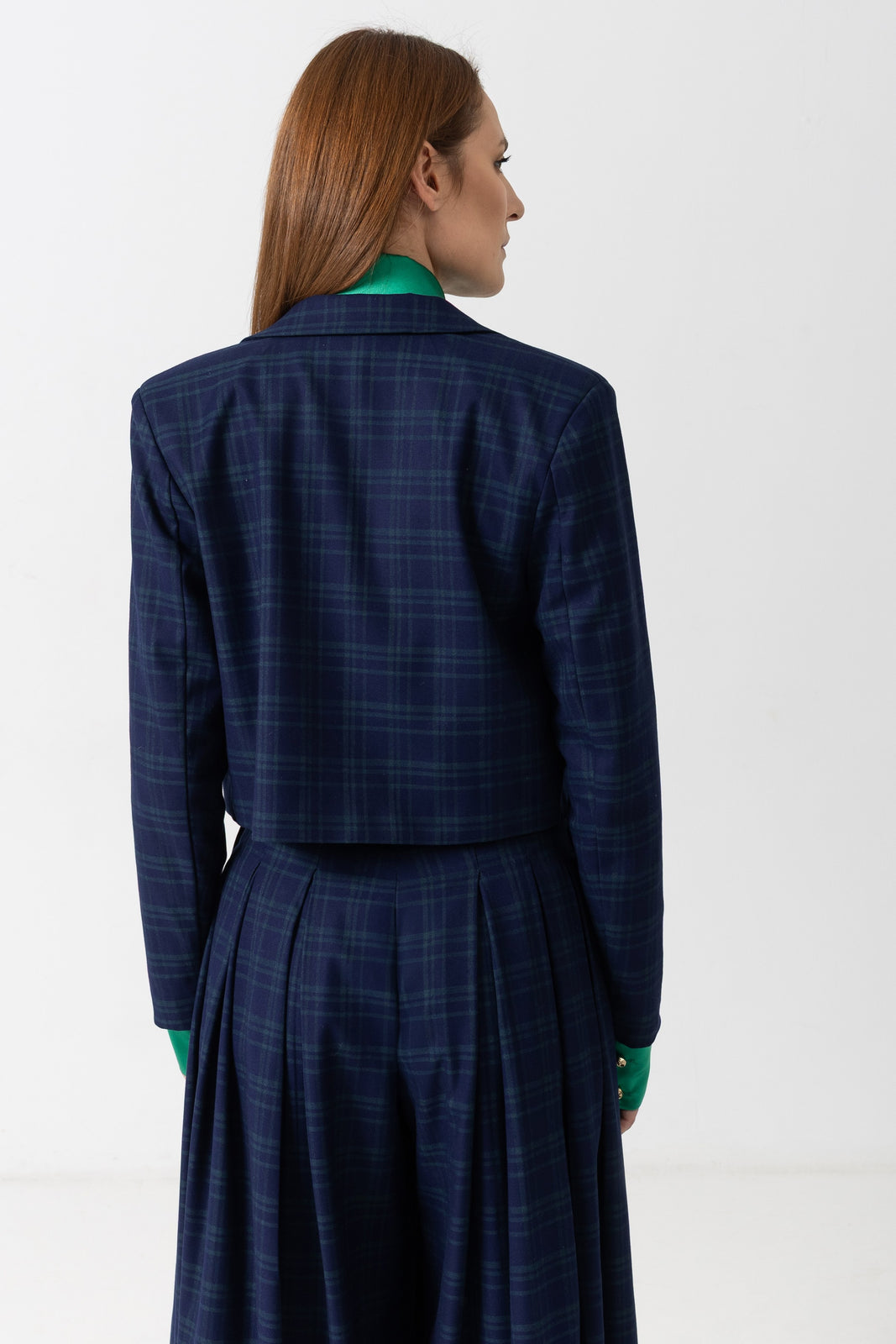 Incarca imaginea in galerie, Sacou scurt din stofă în carouri